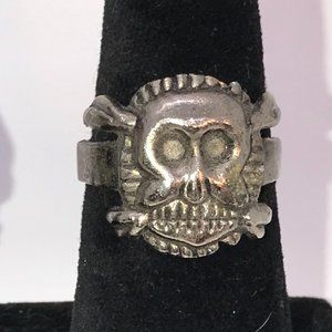 Pewter Mask Ring with Wings